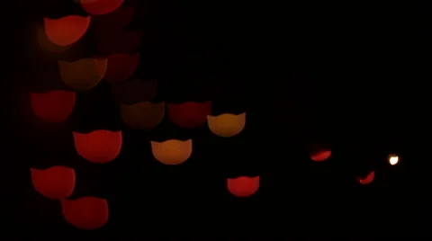 Glowing Flashing Elements Bokeh Cat Muzzle Stock Footage 61281735