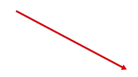 Glowing flat arrow down side pointing animation on transparent background. 動画素材 336080563