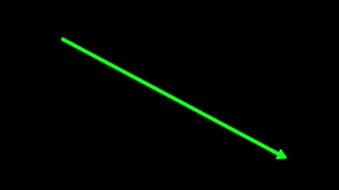 Glowing flat arrow down side pointing animation on transparent background. 스톡 동영상 336080576