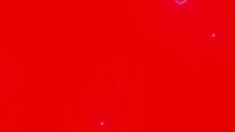 Glowing floating hearts ascending against vibrant red background for romantic Stock Footage 340945743