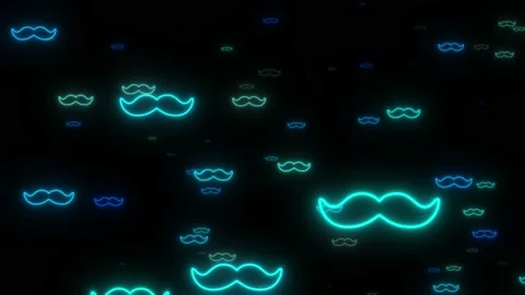 Glowing Floating Mustache Shapes animated motion background Vídeos de archivo 213883283