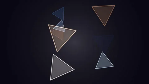 Glowing Floating Triangles on Dark Background Seamless Loop Stock Footage 340581357