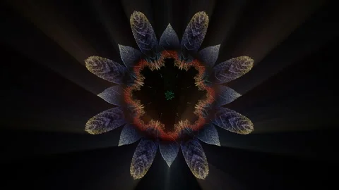 Glowing Floral Art Background Loop Stock Footage 258594415