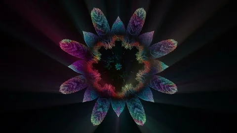 Glowing Floral Art Background Loop Stock Footage 258594585