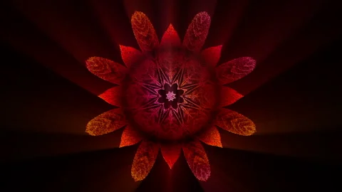 Glowing Floral Art Background Loop Stock Footage 258596368