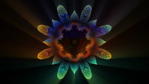 Glowing Floral Art Background Loop Stock Footage 258598442