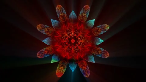 Glowing Floral Art Background Loop Stock Footage 258598793