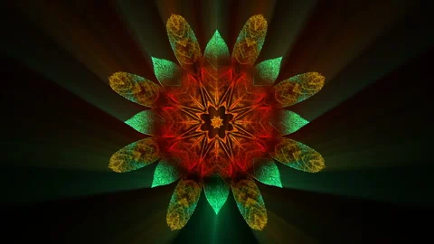 Glowing Floral Art Background Loop Stock Footage 258598832