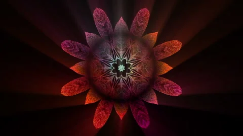 Glowing Floral Art Background Loop Stock Footage 258600159
