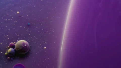 Glowing flow cosmos ink drop surface oil particles Vídeos de archivo 318305343