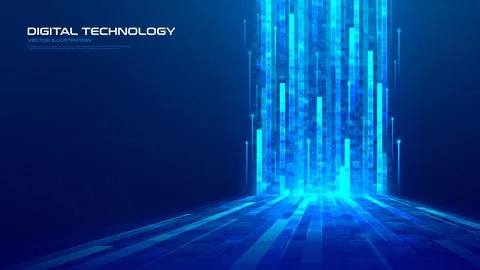 Glowing flow of digital data Stock Illustration