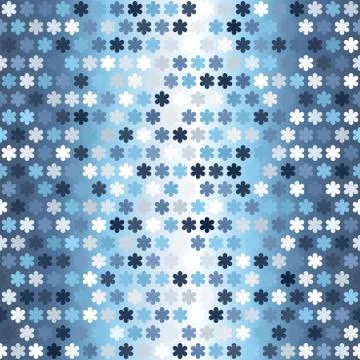 Glowing flower pattern. Seamless vector gradient background Stock Illustration