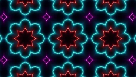 Glowing Flower Shape Tile VJ Light Loop	Background Stock Footage 196908968