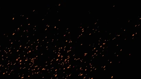 Glowing flying ember, burning ash particles. Stock Footage 169034272