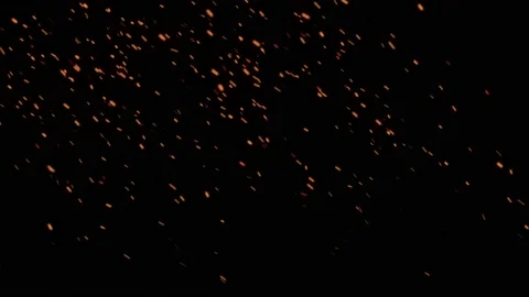 Glowing flying ember, burning ash particles. Video stock 169034673