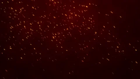 Glowing flying ember, burning ash particles. Video stock 169034725