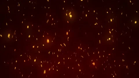 Glowing flying ember, burning ash particles. Video stock 169035277