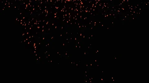 Glowing flying ember, burning ash particles. Video stock 169035850