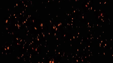 Glowing flying ember, burning ash particles. Video stock 169035985
