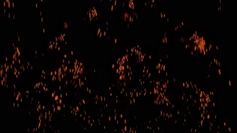 Glowing flying ember, burning ash particles. Video stock 169168380