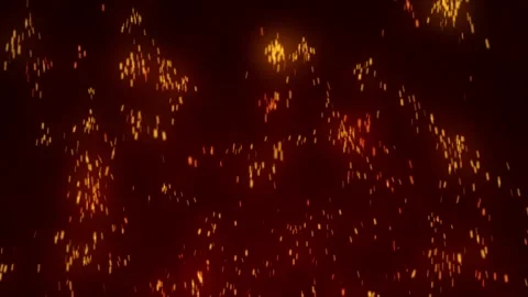 Glowing flying ember, burning ash particles. Video stock 169168427
