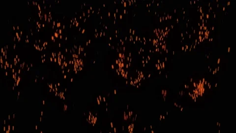 Glowing flying ember, burning ash particles. Video stock 169168516