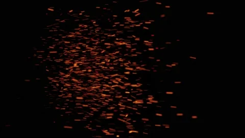 Glowing flying ember, burning ash particles. Video stock 169168706