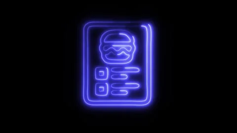 Glowing Food Menu Icon in HD Video Neon Animation Stock-Footage 304555467