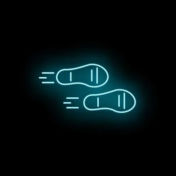 Glowing footprints showing progress and moving forward concept Ilustración de archivo