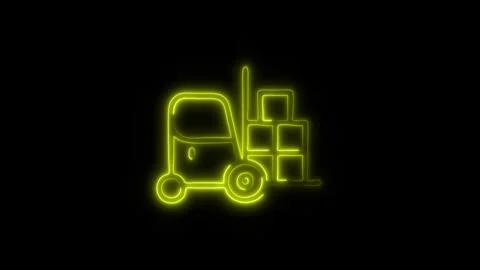 Glowing Forklift Icon in HD Video Neon Animation Vidéo 304556284