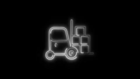 Glowing Forklift Icon in HD Video Neon Animation Vidéo 304556287