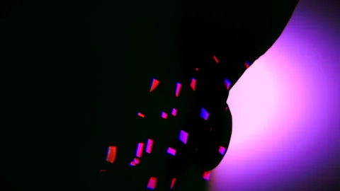 Glowing Forms: Dots and Geometric Shapes in a Luminous Flow Stock Footage 302944810