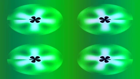 Glowing four leaf clover neon background template for luck and spring celeb.. Stock Footage 336161651