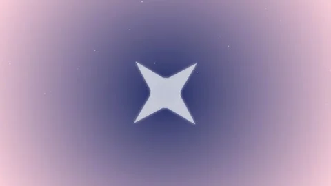 Glowing Four Point Star Twinkle Animation on Soft Purple Sky Stock-Footage 348263181
