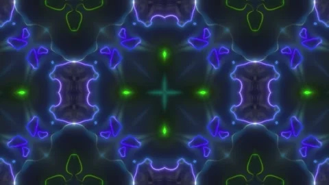 Glowing Fractal Noise Loop – Abstract Hypnotic Light Waves (60 sec, Seamless) Stock Footage 304964733