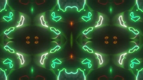 Glowing Fractal Noise Loop – Abstract Hypnotic Light Waves (60 sec, Seamless) Stock Footage 304964979