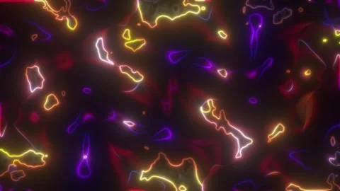 Glowing Fractal Noise Loop – Abstract Hypnotic Light Waves (60 sec, Seamless) Stock Footage 304965250
