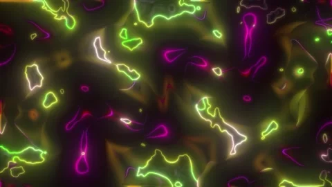 Glowing Fractal Noise Loop – Abstract Hypnotic Light Waves (60 sec, Seamless) Stock Footage 304965341