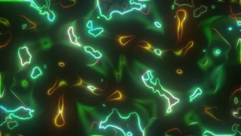 Glowing Fractal Noise Loop – Abstract Hypnotic Light Waves (60 sec, Seamless) Stock Footage 304965371
