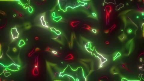Glowing Fractal Noise Loop – Abstract Hypnotic Light Waves (60 sec, Seamless) Stock Footage 304965372