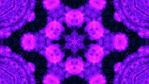 Glowing fractal patterns repeat endlessly, generating a hypnotic flow Video stock 338302037