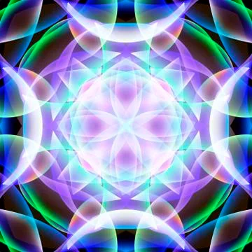 Glowing fractals vector 3d seamless pattern. Shiny ornamental geometric backg Stock Illustration