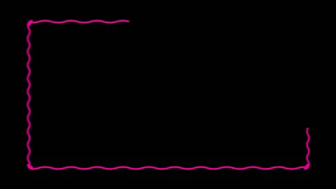 Glowing frame in the form of a wave line on a black background Vidéo 148326202