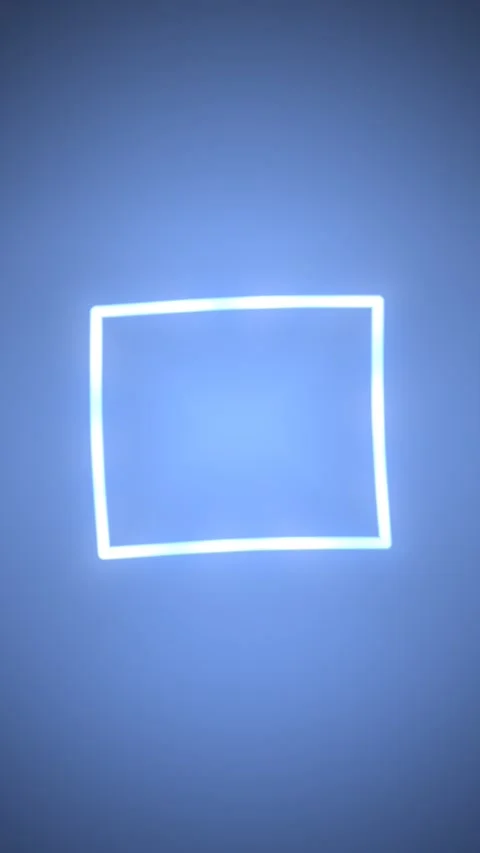 Glowing frame tilts, emitting blue light against dark gradient Stock Footage 329899212