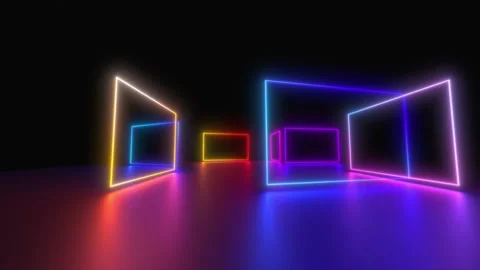 Glowing frames loop Video stock 232837313