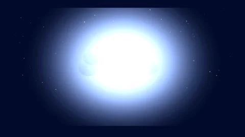 Glowing full moon and clouds in a starry night sky against a dark blue back.. Vídeo Stock 344709894