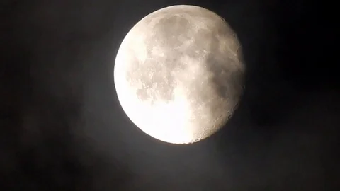 Glowing full moon dramatic night moody s... | Stock Video | Pond5