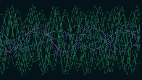 Glowing futuristic abstract techno network wave background visualization loop Stock Footage 341057985