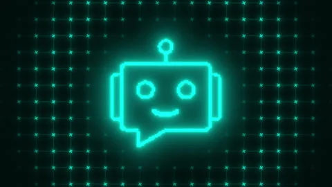 Glowing Futuristic Chatbot Robot Icon Stock Footage 340125309