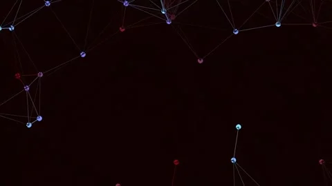 Glowing futuristic digital node connections representing global data networks Stock Footage 340378355